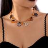 Gothic Punk Halloween Metal Chain Necklace For Women Men Vintage Black Spider Bat Pumpkin Ghost Clavicle Choker Festival Jewelry