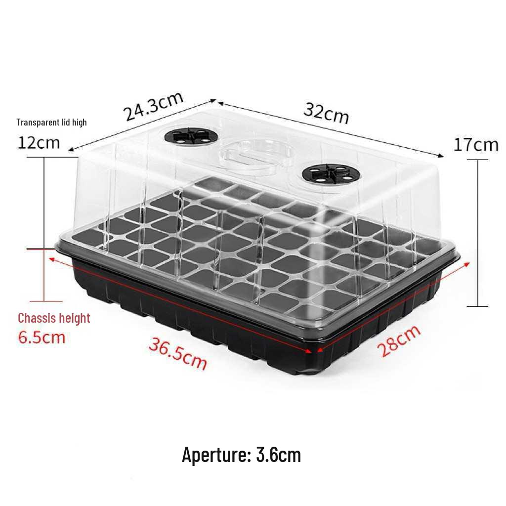 Thickened Seedling Tray with Transparent Lid & Rotating Switch - 6/12 Holes for Heat & Moisture Retention