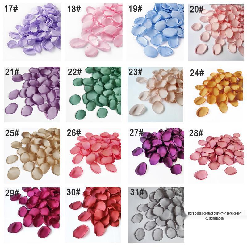 300-Pack Burnt Edge Silk Rose Petals for Wedding Decoration, Multi-Color Options