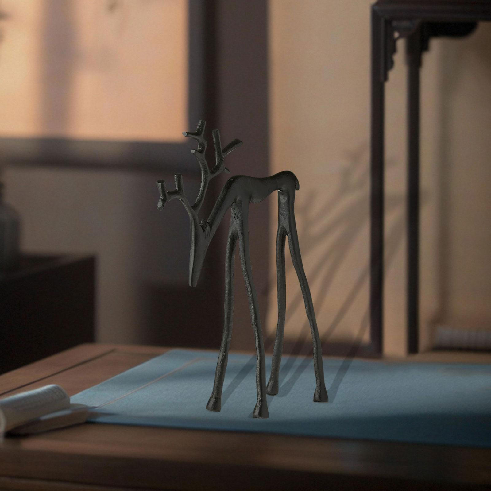 

Black Decorative Deer Figurine, Ornaments for Desk, Garden, Office, Cabinet, Outdoors Style B