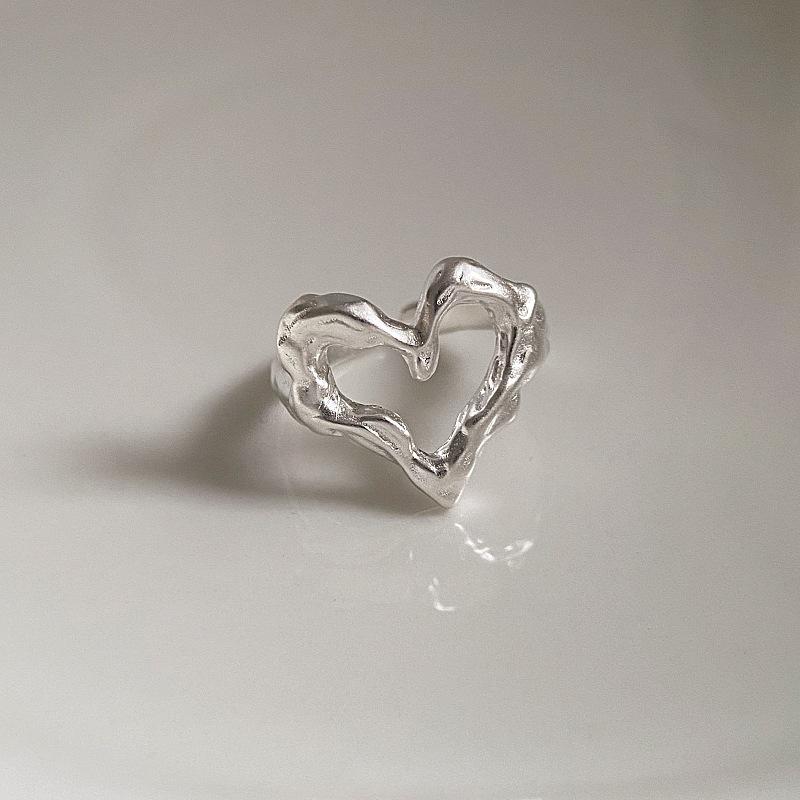 Punk Farbringe für Damen Herren Paar Minimalistisch Handgefertigt Einfacher Herzring Party Schmuck Geschenk Anti-Allergie