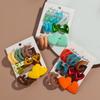 Summer Fashion 7Pair Geometric Acrylic Earrings for Women Colorful Resin Circle Hoops Heart Ear Stud Jewelry Set Birthday Gifts