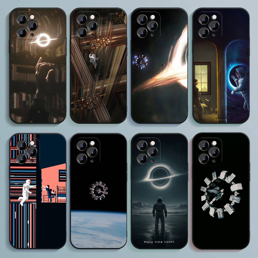 F-Film I-Interstellar Movie Phone Case For iPhone 17,16,15,14,13,12,Pro,Max,Plus,E,SE4,Air,Mini Black Soft Cover