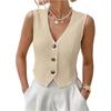 Ladies' Casual And Fashionable  Cardigan Button Up Front Vest  Top