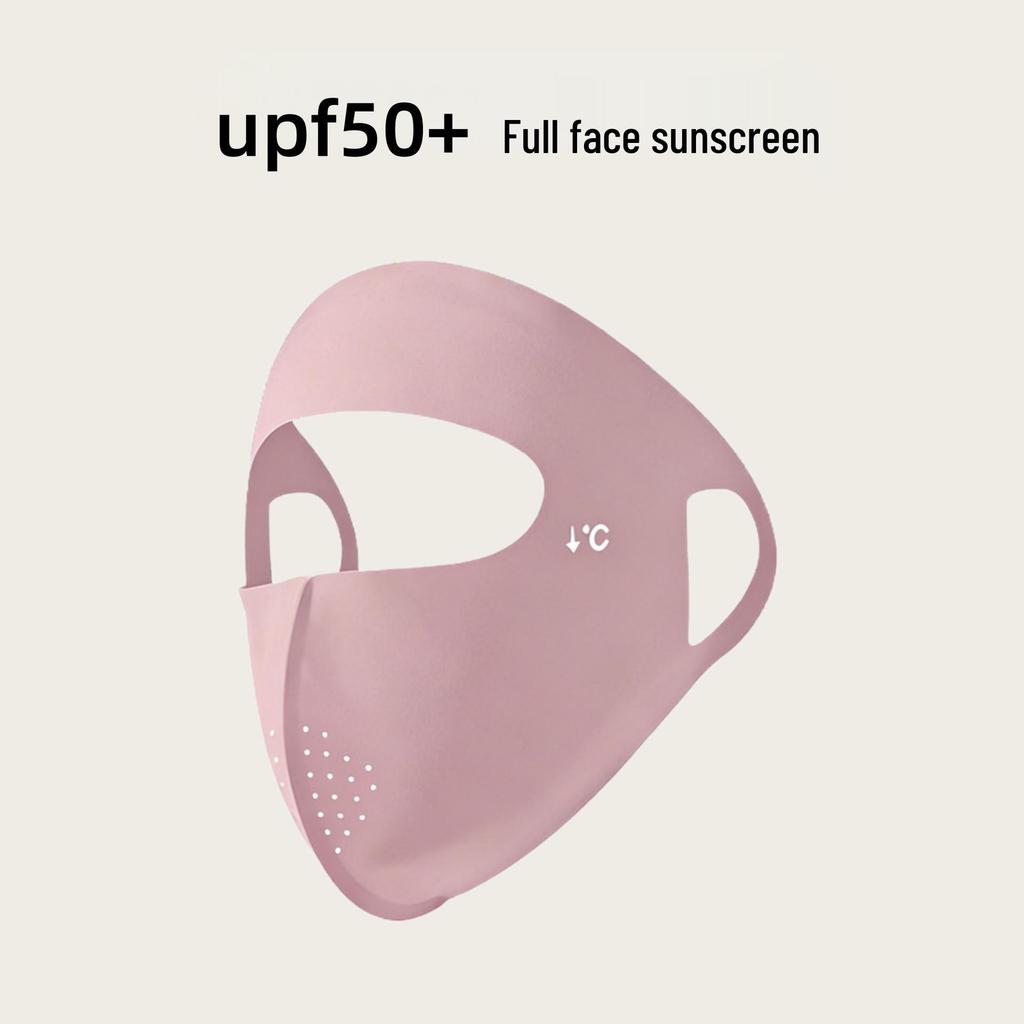 Women's Summer Anti-UV Cycling Mask & Goggles, Ice Silk Breathable Full Face Cover with Integrated Hood.