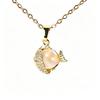 Ocean Style Zirconia Whale & Dolphin Pendant Necklace for Women - Trendy Clavicle Chain
