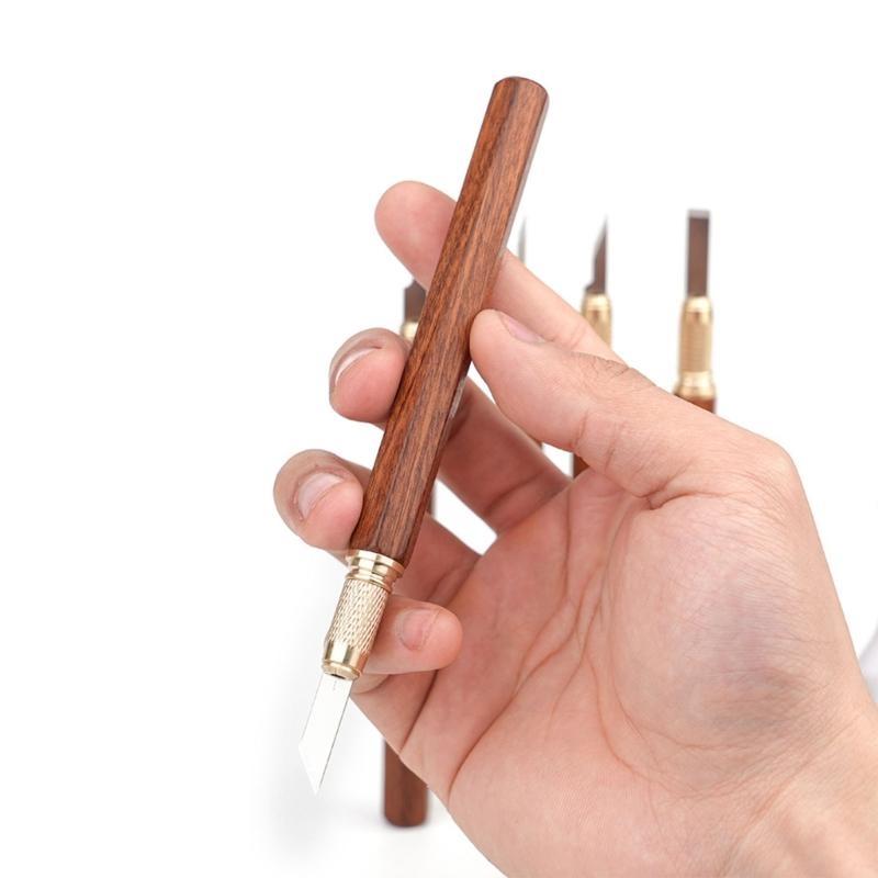 Handcraft Carving Pen with Safety Caps Alloy Blade and Handle Set for Detailed Work In Model and Crafting