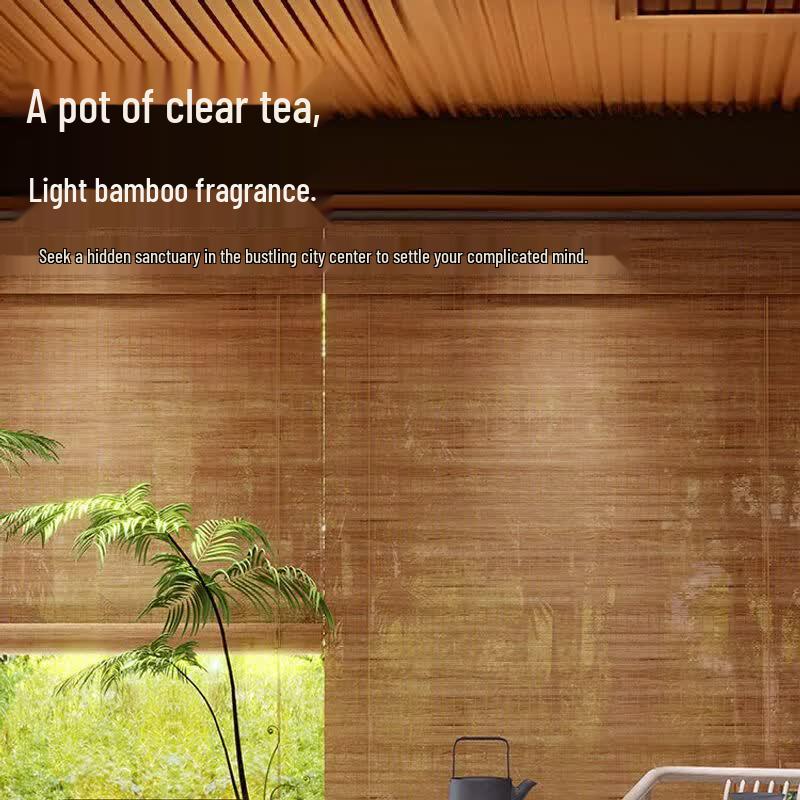 Punch-Free Japanese Style Bamboo Roller Blind