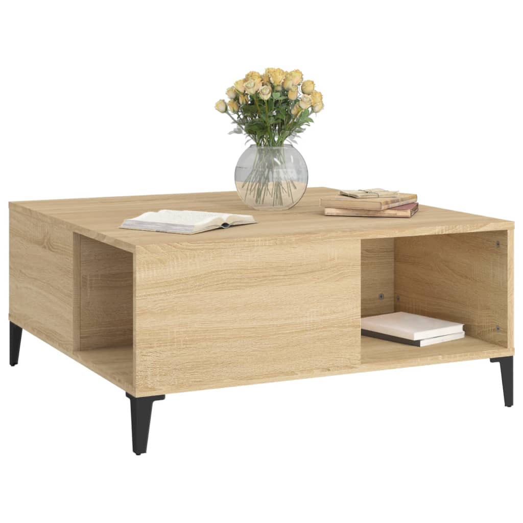 Vidaxl Stolik Kawowy, Dąb Sonoma 80X80X36,5 Cm Materiał Drewnopochodny