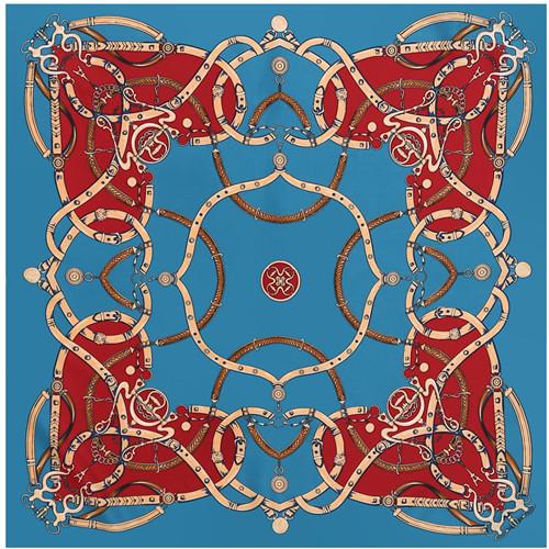 [POBING] 100% Silk Square Scarf Women  Brand Foulard NeckerChief High Quality Silk Horse Scarves Shawl Hijab Office Bandana