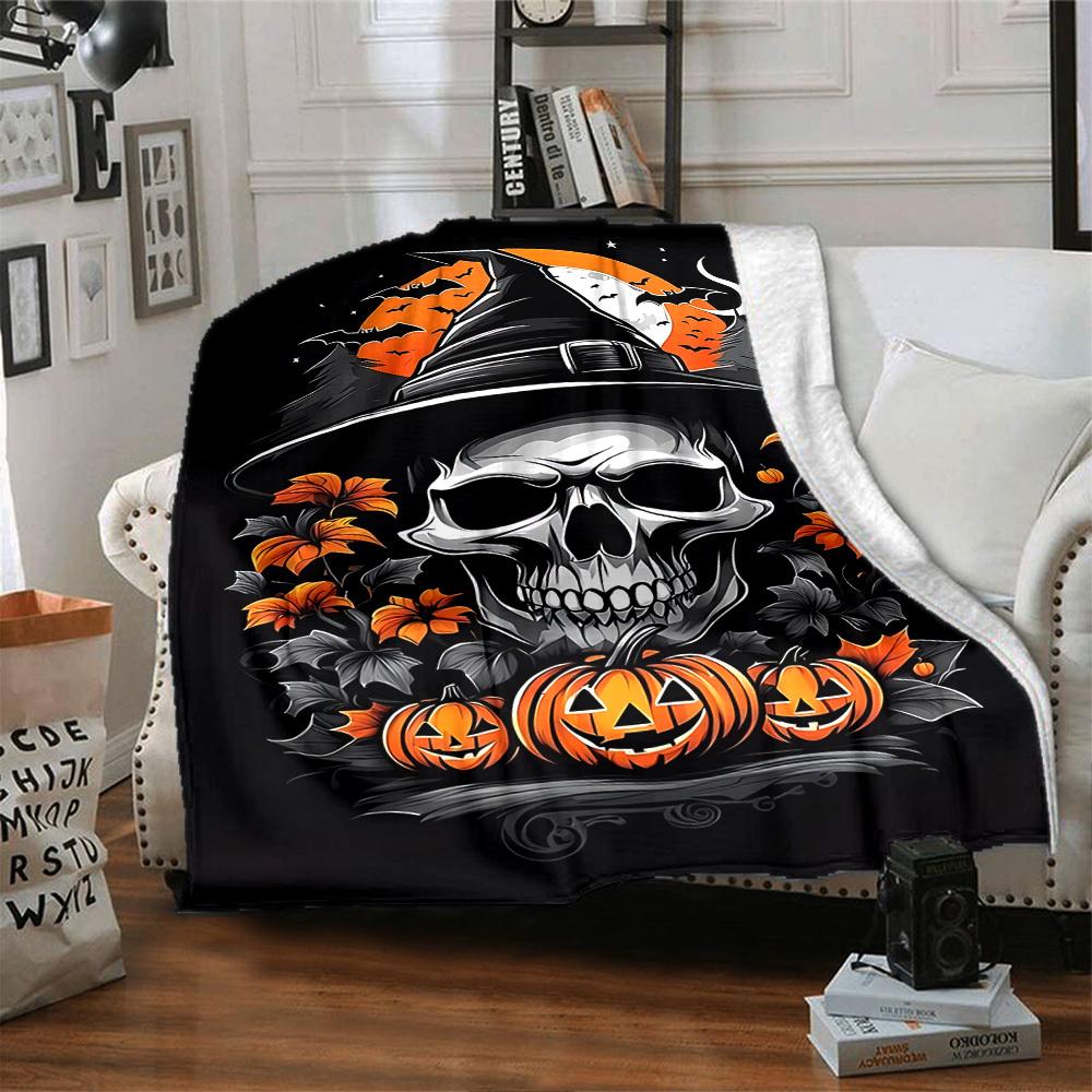 1pc Halloween pumpkin Throw Blanket Soft Flannel, Cozy All Season Polyester Perfect for Home, Office