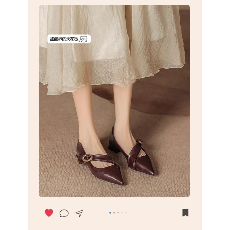 

2025 Spring Autumn New Reduced Price Mary Jane Shoes Women s Style High Heel Shoes with One-Piece Sole and Synthetic Lining 35 чорний