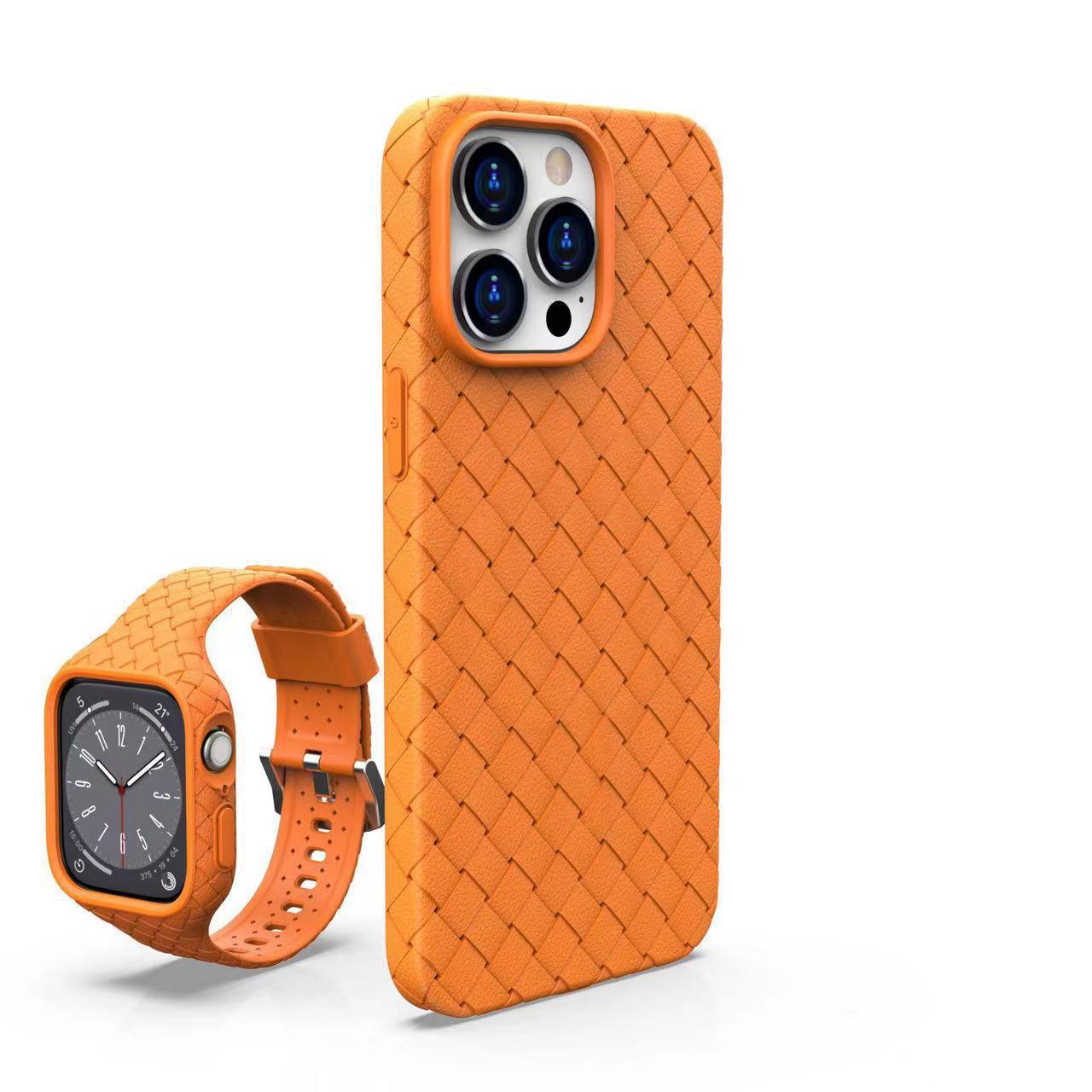 

Чехол для iPhone 16 Pro Max: Ультратонкий защитный чехол Apple Woven Silicone Anti-Fall для iPhone 13-15 iPhone 16 Pro оранжевый