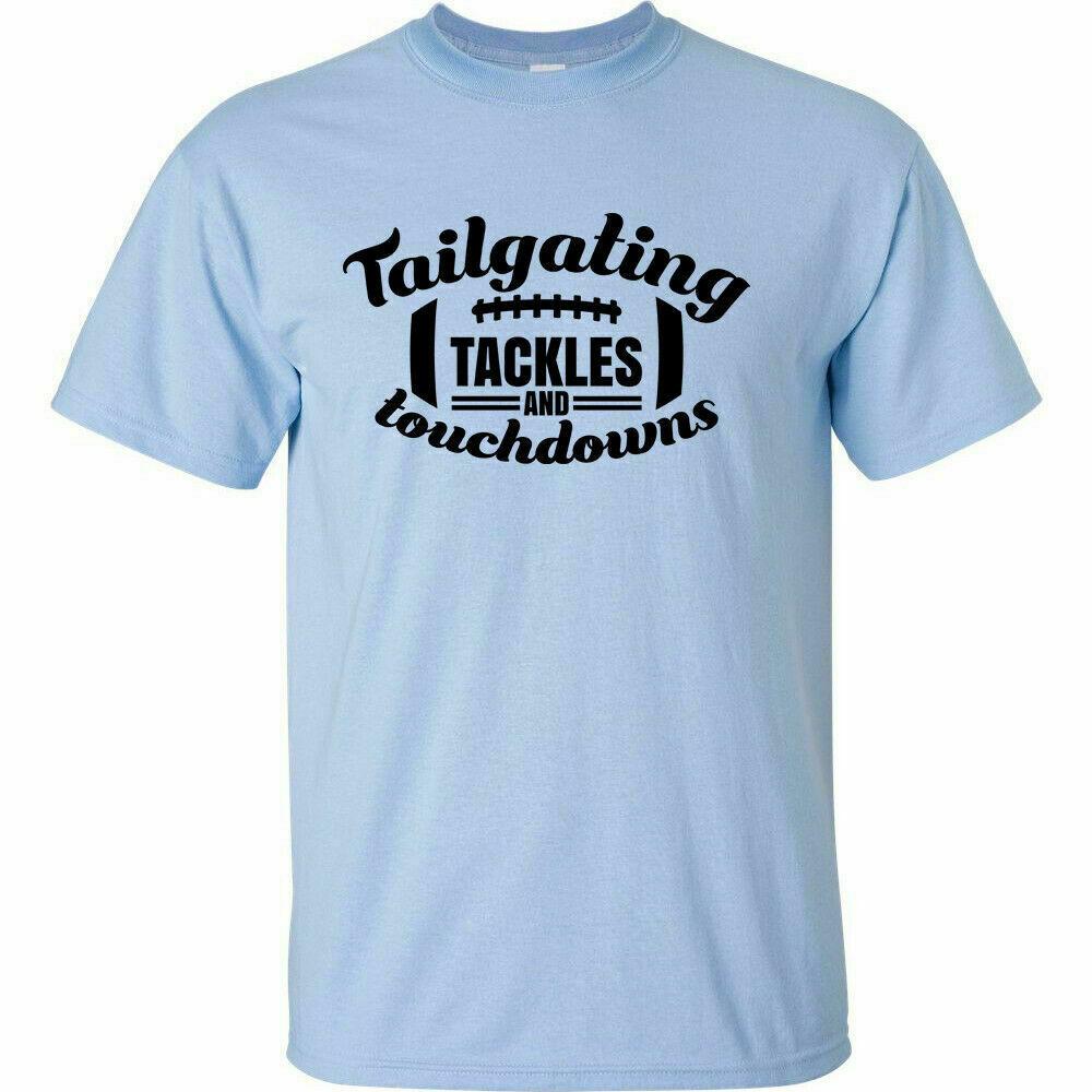 

Футболки с черным логотипом Tailgating Tackles and Touchdowns Сезон футбола Пиво Барбекю XXL