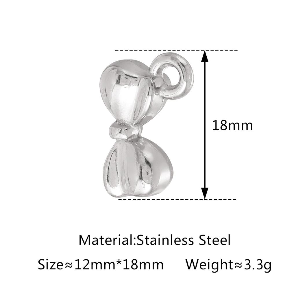 3PCS Cute Tulip Flower/Bow/Four Leaf Clover Charms for Jewelry Making Stainless Steel Star Pendant DIY Bracelet Necklace Earring