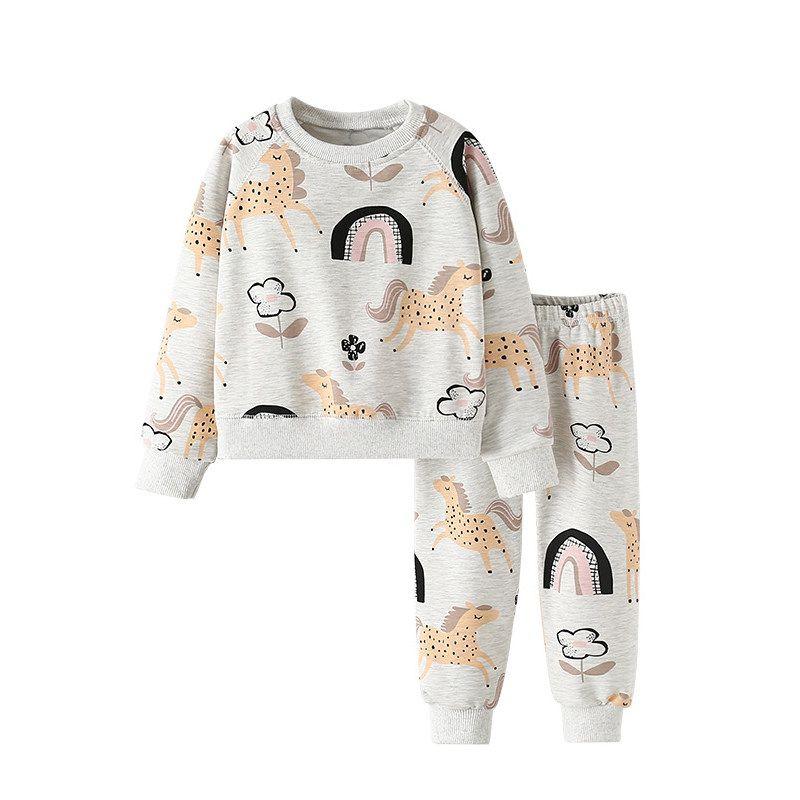 Boys Suit Autumn New Arrival Fashion Children round Neck Long Sleeves Elastic Waist Pants Casual Children s Clothing 9723 140