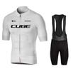 Rvouei Cube 2026 Sommer Atmungsaktives Radsportanzug Set Fahrradbekleidung Sommer Kurzarmshirt Fahrrad Gelpolster Trägerhose Sport Trikot Ropa Ciclismo