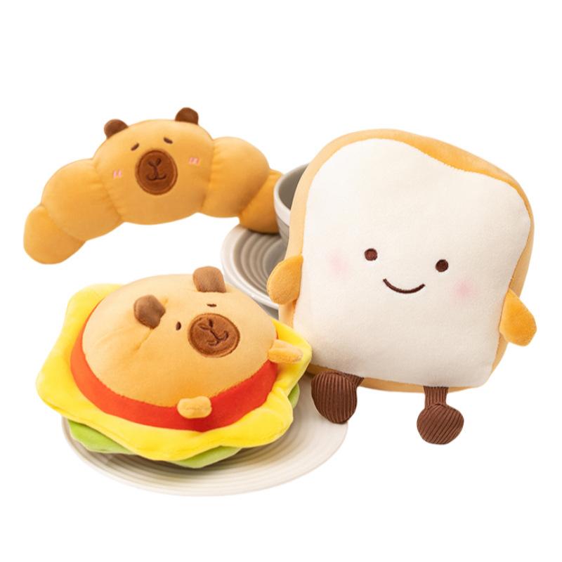 Croissant Doll Girl Soothing Doll Creative Cute Sliced Bread Doll Plush Capybara