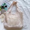 New Large Capacity Shoulder Composite Bag Weave Beach Vacation Handbags Women Knitted Hollow Out Tote Bags