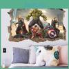 Lebhafter Cartoon Avengers Wandaufkleber 3D Aufkleber für Kinderzimmer Wohnzimmer Wandbild