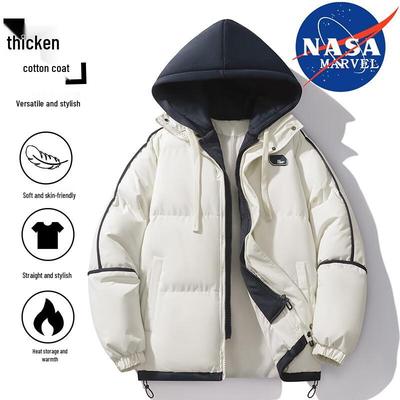 NASA MARVEL Men's Winter Thickened Hooded Puffer Jacket