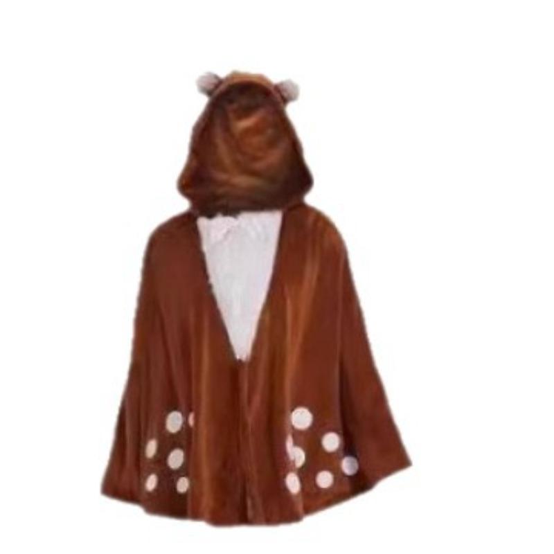 Christmas Elk Cape Hooded Set Cosplay Costume Witch Shawl Deer Cape Headdress Antler Headband
