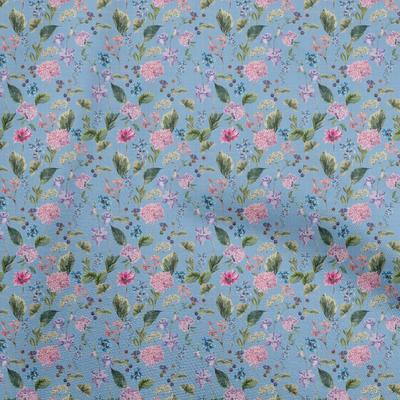 Bavlna Flex Blue Fabric Květinové prošívací potřeby Tisk Šicí látka By The Yard 40 Inch