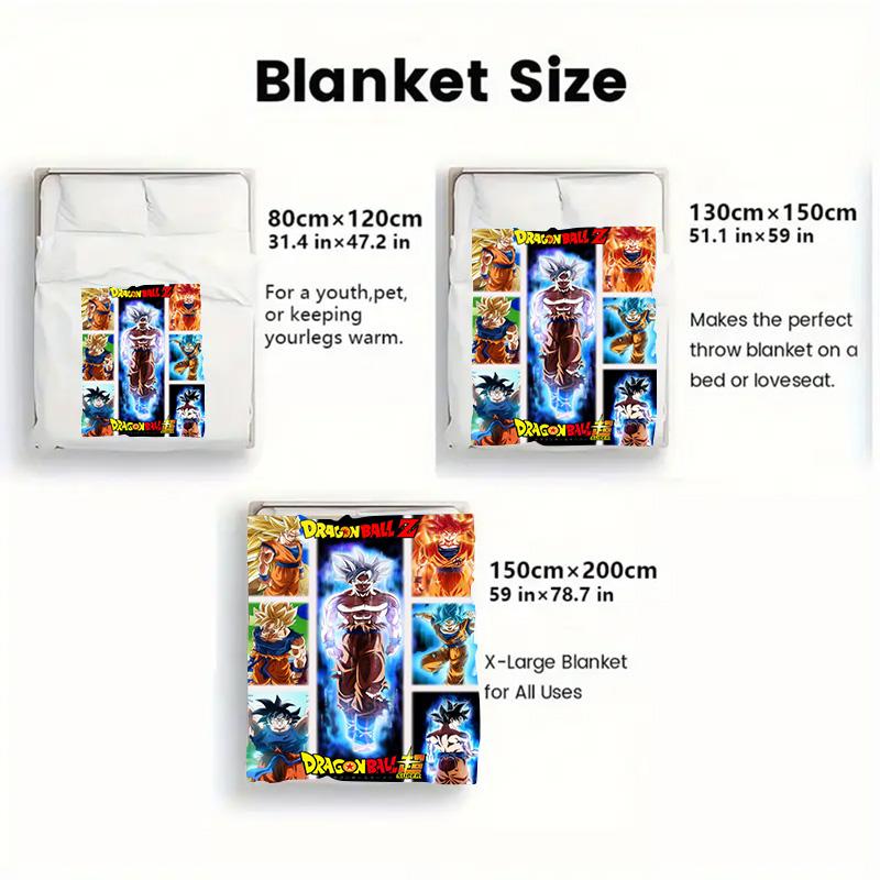 Dragon Ball Practical Daily Blanket Warm Flannel Lightweight Blanket for Home Office THW