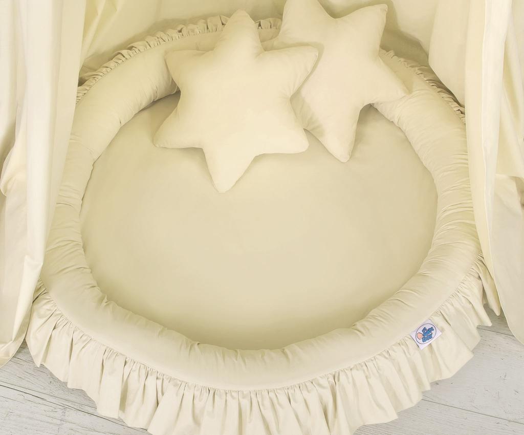 Einstellen: Hängender Baumwoll-Baldachin für ein Kinderzimmer und ein Nest mit Rüsche - Creme