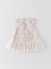 Korean Style Girls' Floral Puff Sleeve Princess Dress with Breathable Mesh Skirt for Infants and Toddlers