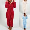 Women Long Sleeve Hooded Jumpsuit Pajamas Casual Winter Warm Rompe Sleepwear