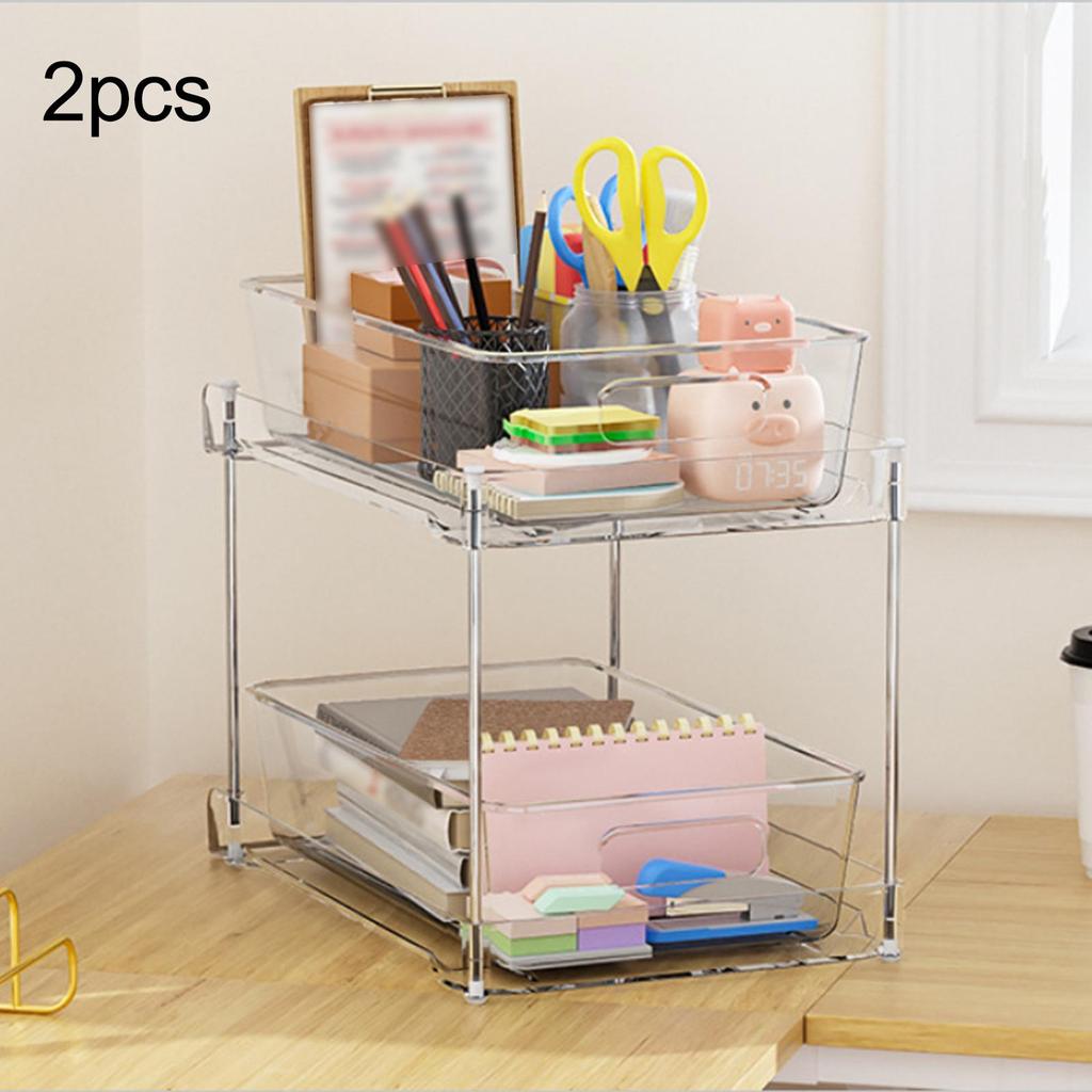 Undersink Kitchen Shelf Cabniet Storage Bins for Countertop Cabinet Kitchens 2Pcs