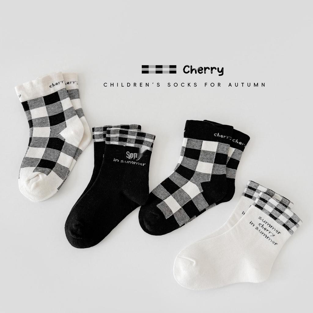 Дитячі осінні шкарпетки до середини гомілки з мультяшними горошками - Універсальний корейський стиль для хлопчиків та дівчаток