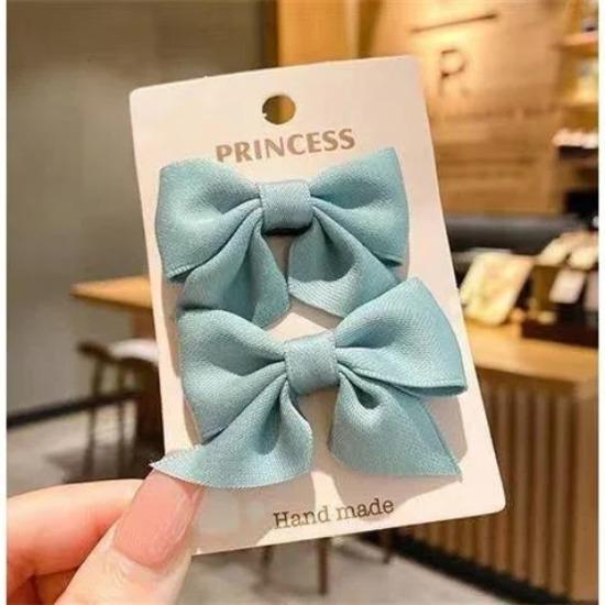 2pcs Bow Hairpin Elegant Flower Hair Clips For Girls Ctue Solid Ribbon Headwear Korean Style Hairpin Women Hair Accessories