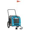 Bicycle Trailer for Dogs Blue and Grey Oxford Fabric and Iron