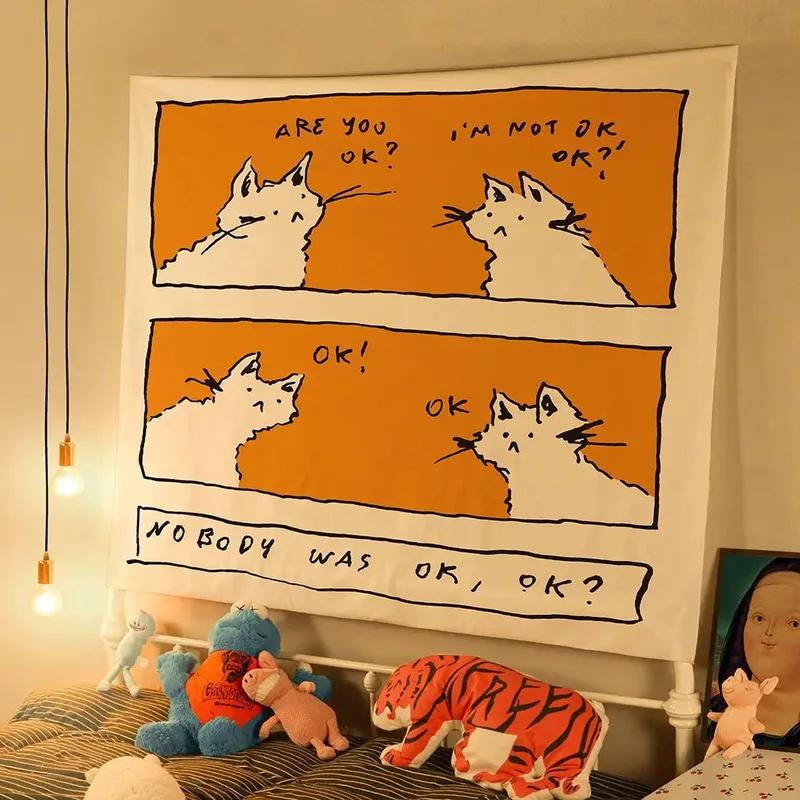 Милый маленький свежий фон ткань украшение стены дома гобелен офис гостиная гобелен — фото 16