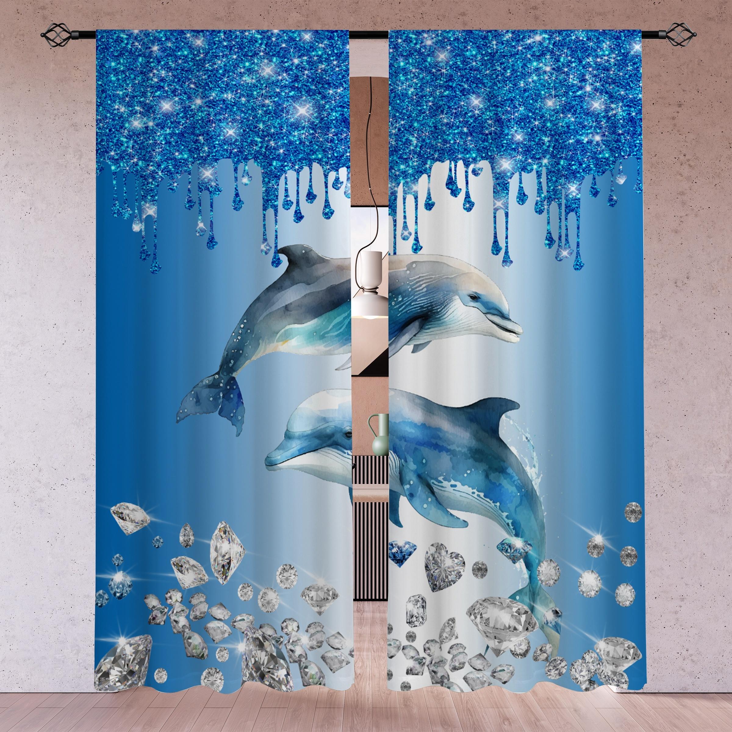 

2 шт. блестящие серебристые шторы с принтом капель воды, карманные шторы, полузатемняющие шторы для гостиной, спальни, офиса, домашнего декора (50W130H)x2(CM)&Grommet Top