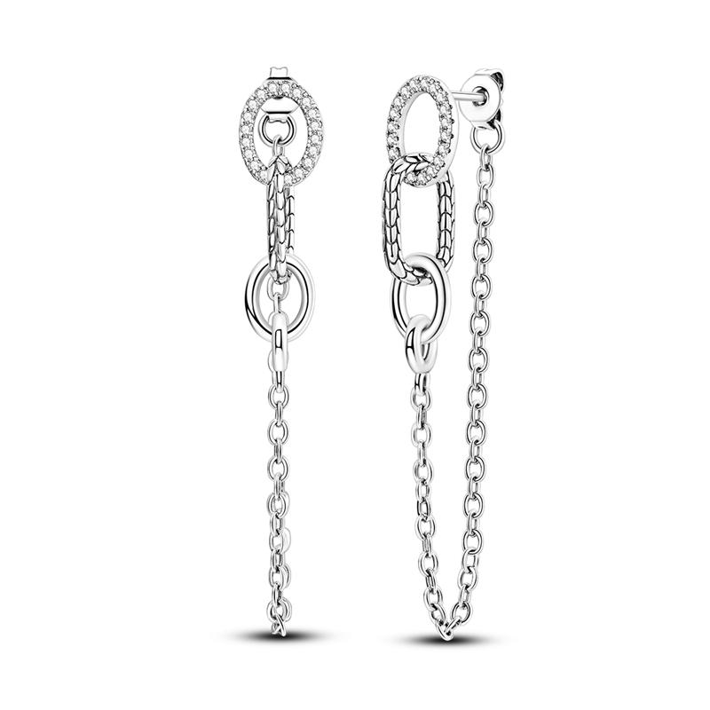 New Tassel Earrings 925 Silver Butterfly Snowflake Star Moon Tassel Ear Studs For Women Fine Engagement Birthday Jewelry Gifts