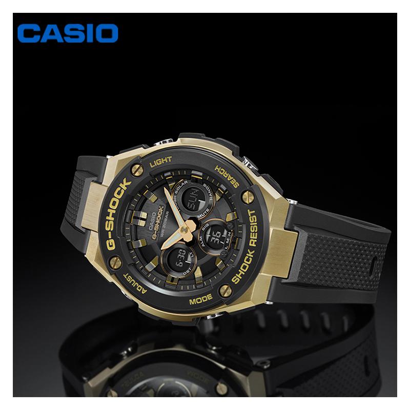 Casio G-STEEL Series-S Disc Dual Display Urban Fashion Shockproof Waterproof Solar Power Sports Quartz Movement Resin Strap Japanese and GST-S300G-1A9
