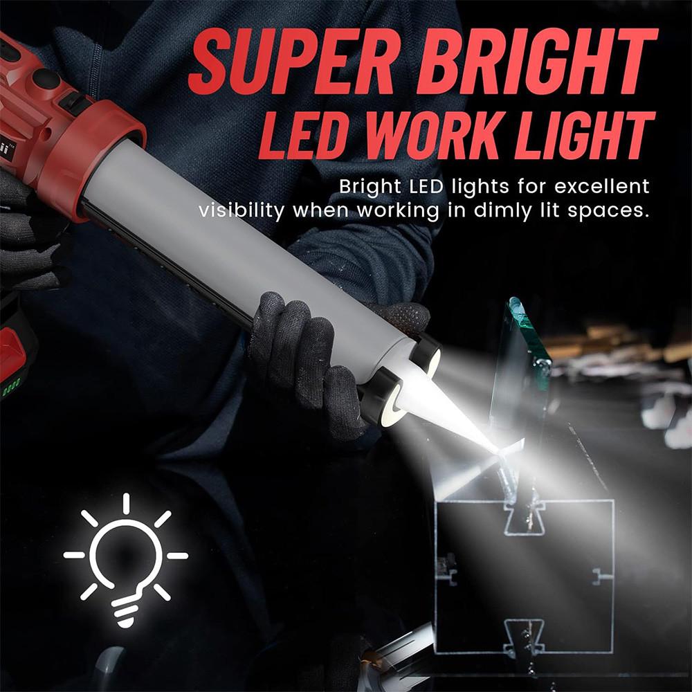 20V Cordless Portable Caulking Gun 4 Speeds Adjustable Electric Adhesive Gun Kit Home DIY Filling Sealing Caulk Gun