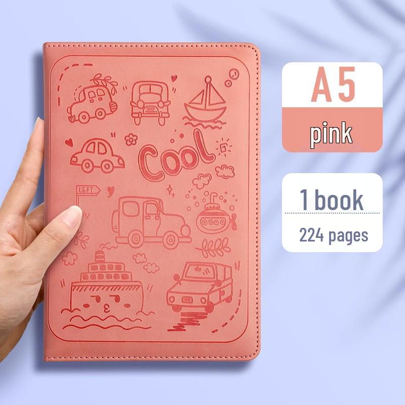 Large Cartoon Embossed Soft Cover Notebook - A5/A6 College Planner Diary