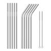 Reusable Stainless Steel Straight or Bent Straw Universals For Coffee Cups Mugs Safe For Kids Adults Easy To Clean