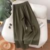 Women's Casual And Stylish Color Button Wide,leg Trousers
