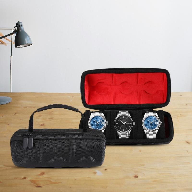 Protective 3 Slot Carrying Case Storage Box for Wristwear Jewelry Watch Small Items Gadgets Organizers Everyday Use Trip