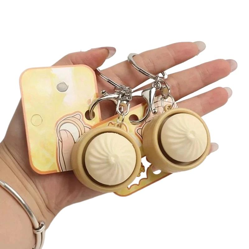 Giocattoli ***Tastiera Clicker Simil Panino Portachiavi Mini Panino al Vapore Sollievo dallo Stress Sensoriale Fidget per Autismo ADHD Giocattolo Decompressione