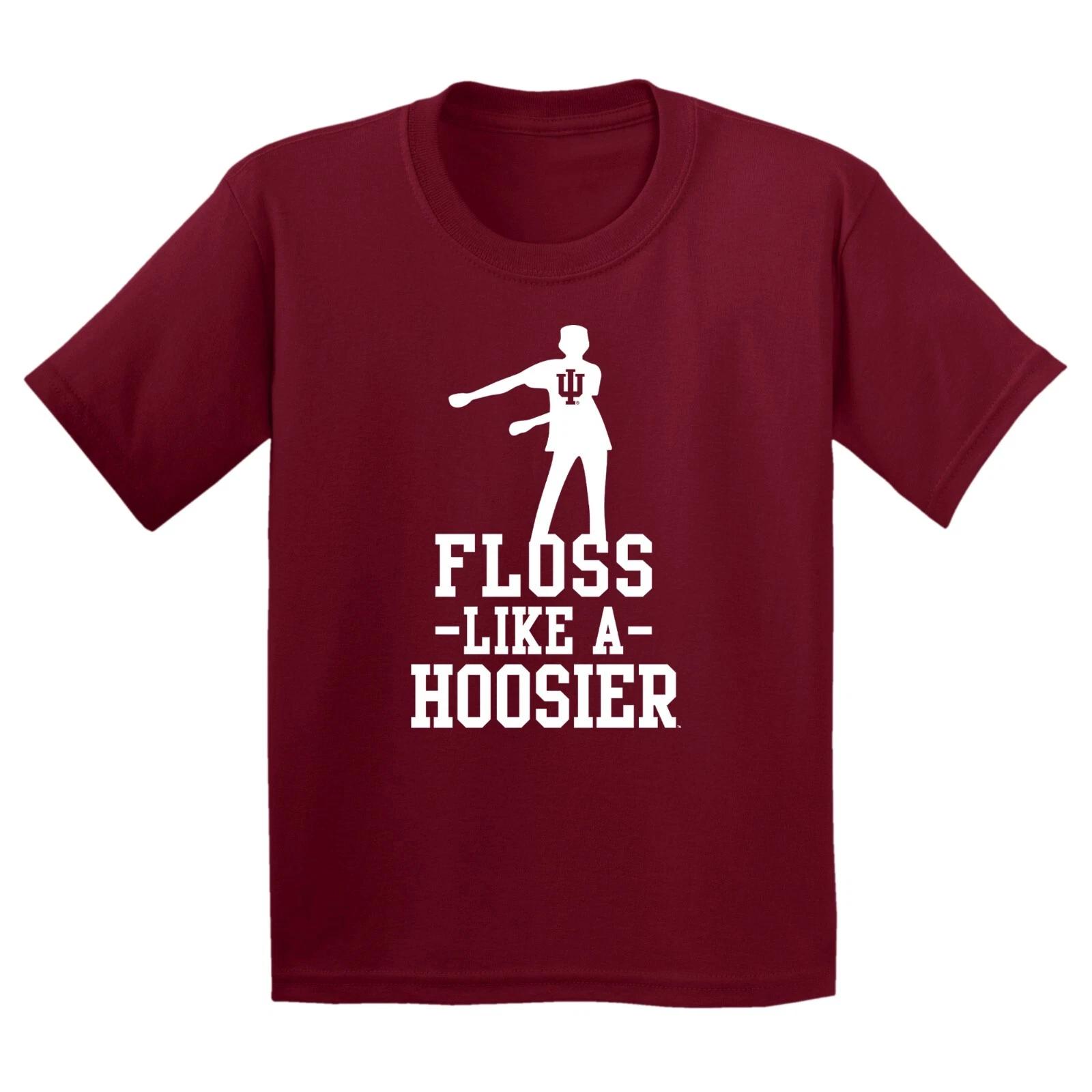 Floss Like a Hoosier - Indiana Youth Short Sleeve T-Shirt - Cardinal M