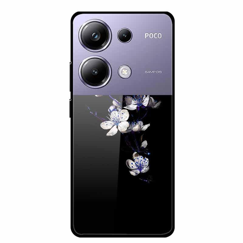Colorful Aesthetic Tempered Glass Phone Case for Redmi 12 5G & POCO M6 PRO