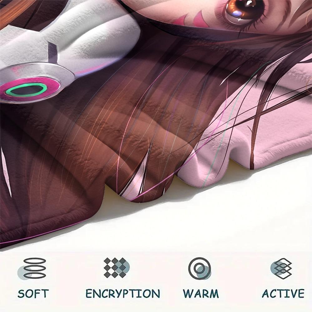 D.Va  Print Flannel Blanket, High quality Comfortable for All Seasons, Home Decor, Warmth and Comfort