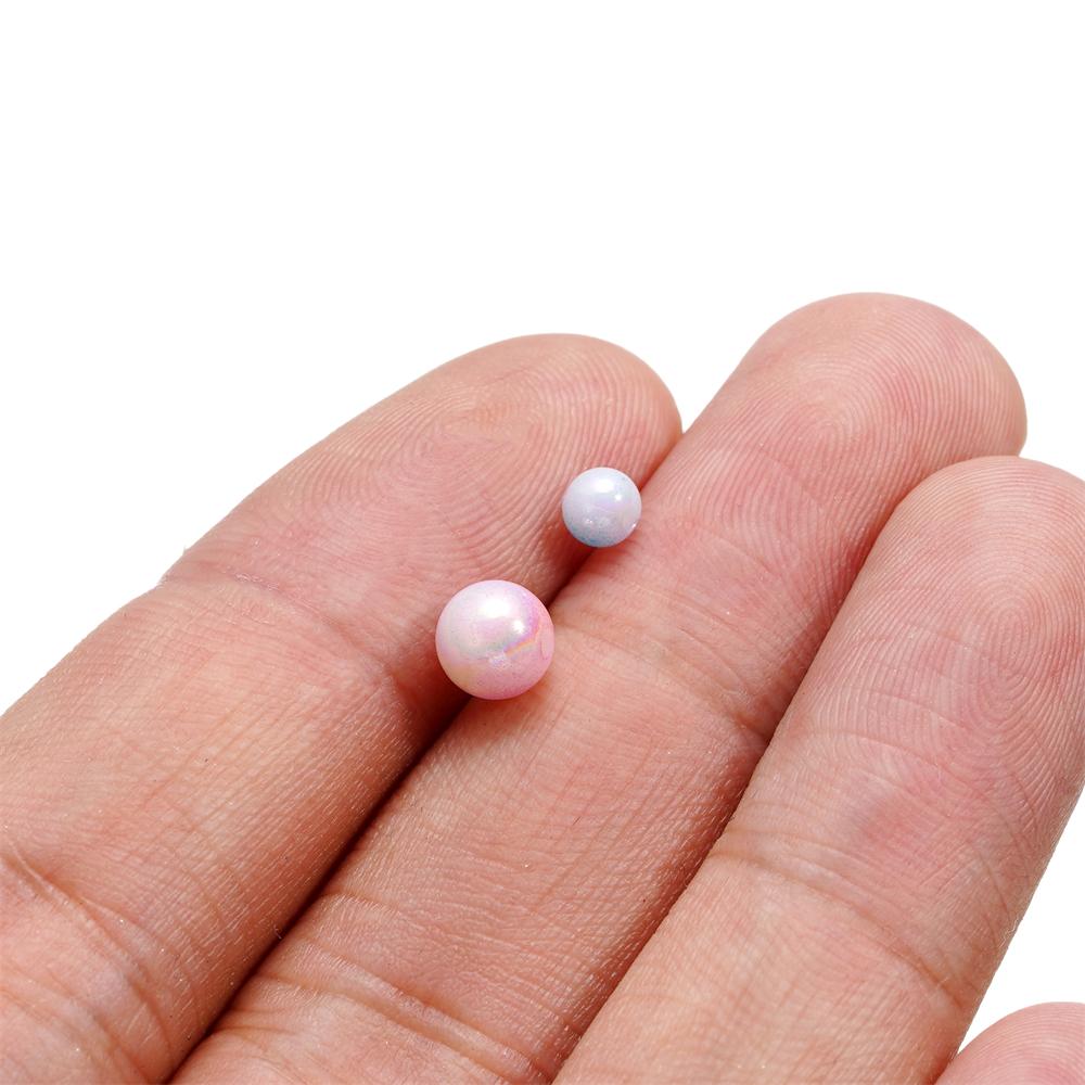 10g 4/6mm Acrylic Aurora Spacer Beads Gradient AB Color Imitation Pearl Round Bead for DIY Bracelet Jewelry Accessories