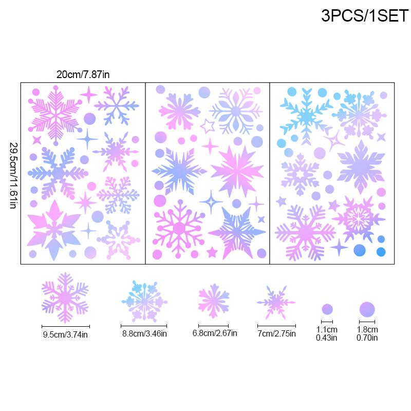 

3 листа светящихся в темноте наклеек на окна в виде снежинок, сделай сам, светящаяся ПВХ наклейка для автомобиля, рождественское украшение для дома, стен, подарок для новогодней вечеринки